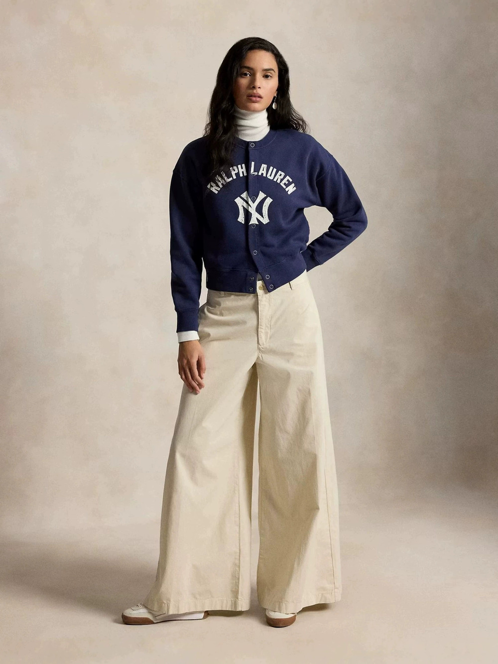 Zara Vintage Crew Neck Baseball Letter Sweater Casual Fall Winter